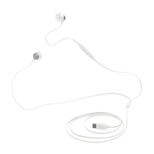 JBL Tune 305C USB - White - Wired Hi-Res Earbud Headphones - Detailshot 3